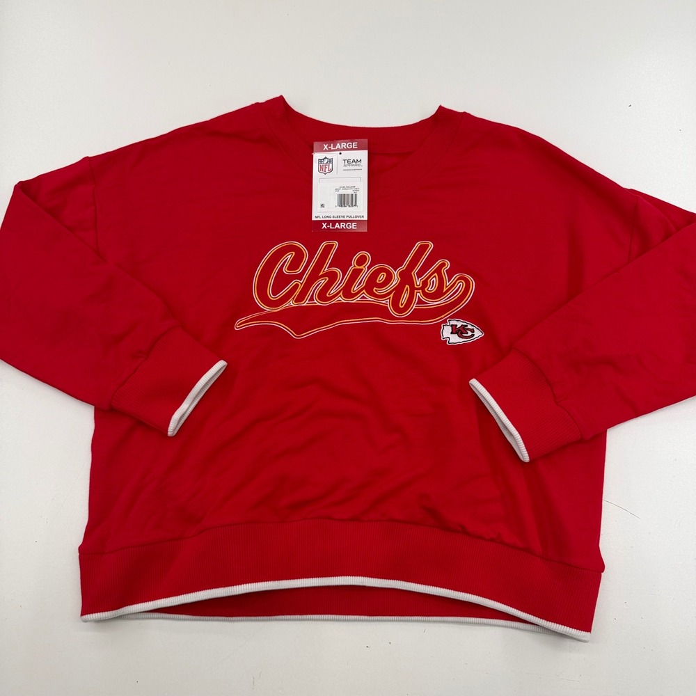 NFL Team Apparel Kansas City Chiefs Red Pullover Sleep Top Womens XL 680027